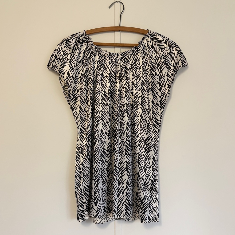 Bianca Nygard Black and Cream Patterned Women's Top 12